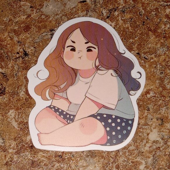 🎯 10 for $10 / Cute Chubby Girl Sticker - Picture 1 of 4